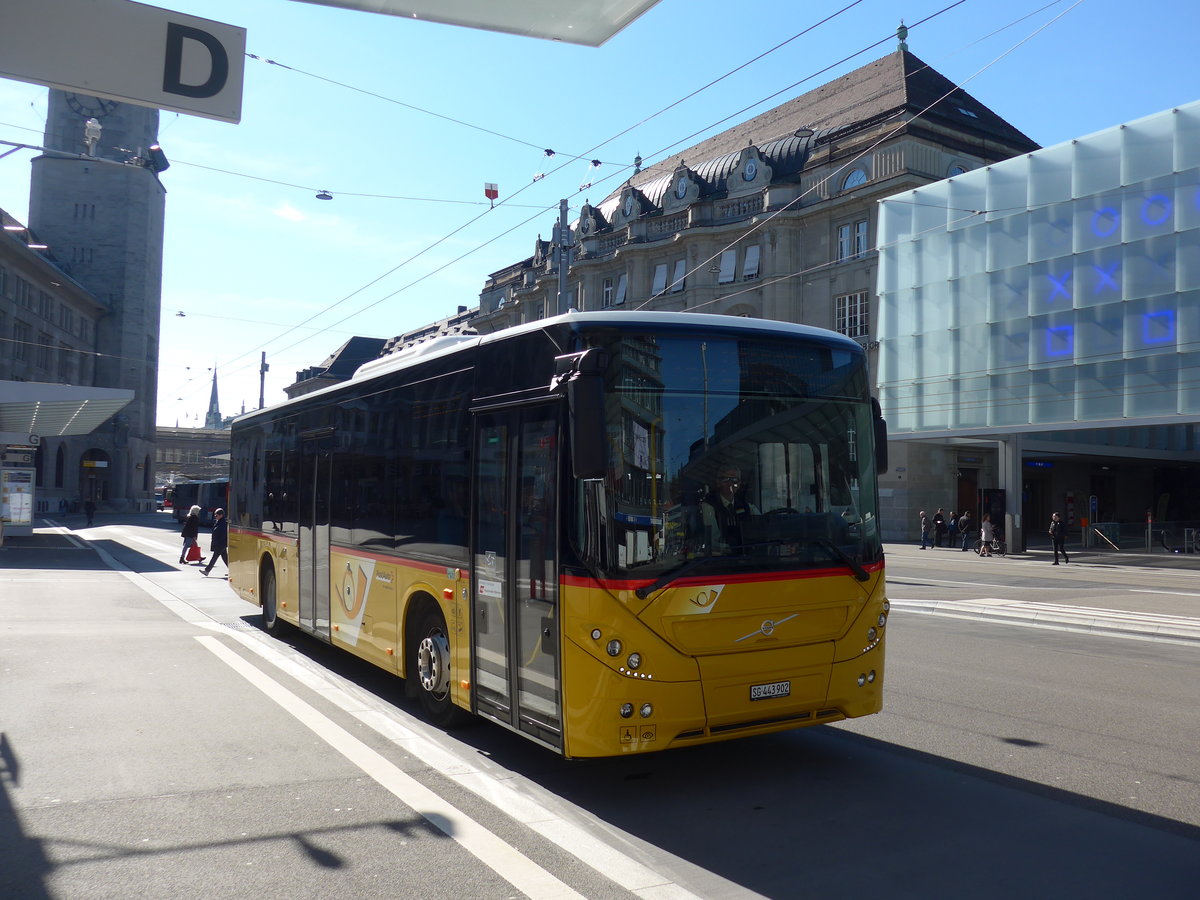 (202'737) - PostAuto Ostschweiz - SG 443'902 - Volvo am 21. Mrz 2019 beim Bahnhof St. Gallen