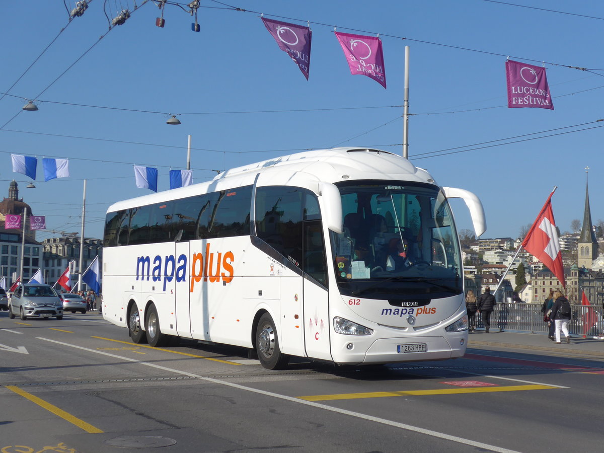 (203'381) - Aus Spanien: Mapa Plus, Madrid - Nr. 612/1263 HPF - Irisbus/Irizar am 30. Mrz 2019 in Luzern, Bahnhofbrcke