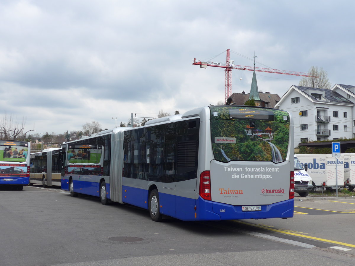 (203'505) - VZO Grningen - Nr. 140/ZH 463'140 - Mercedes am 7. April 2019 beim Bahnhof Ksnacht