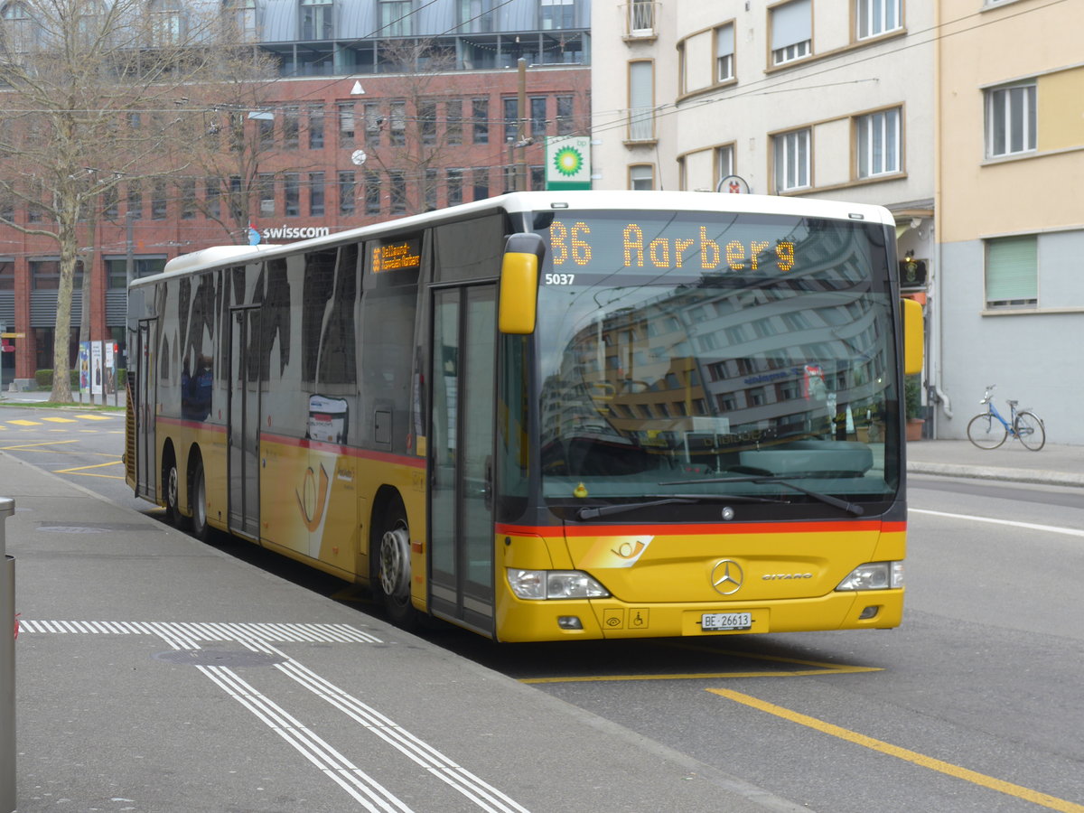 (203'704) - AVA Aarberg - Nr. 3/BE 26'613 - Mercedes am 15. April 2019 in Biel, Bahnhofplatz