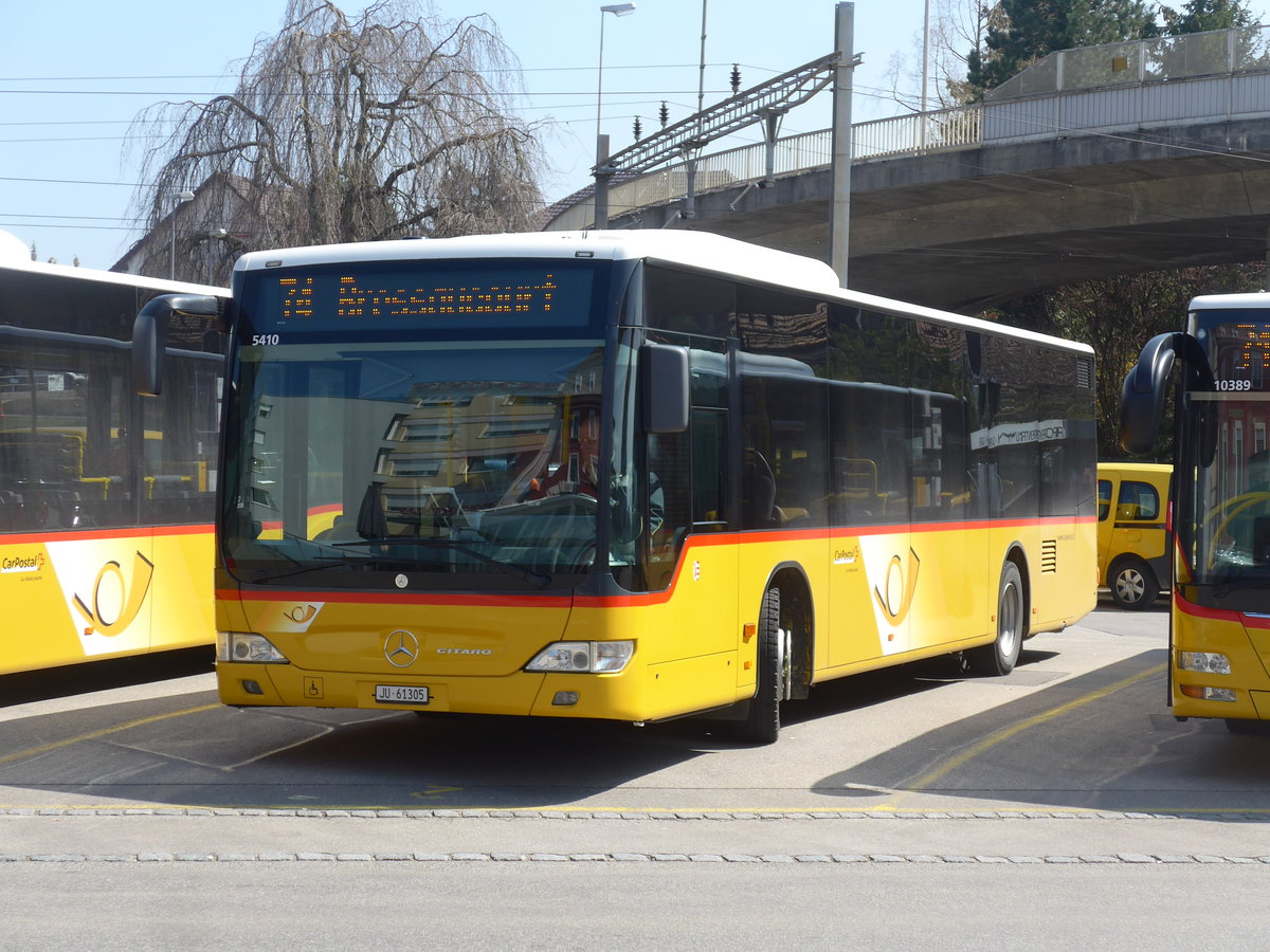 (203'732) - CarPostal Ouest - JU 61'305 - Mercedes (ex Nr. 24) am 15. April 2019 beim Bahnhof Porrentruy