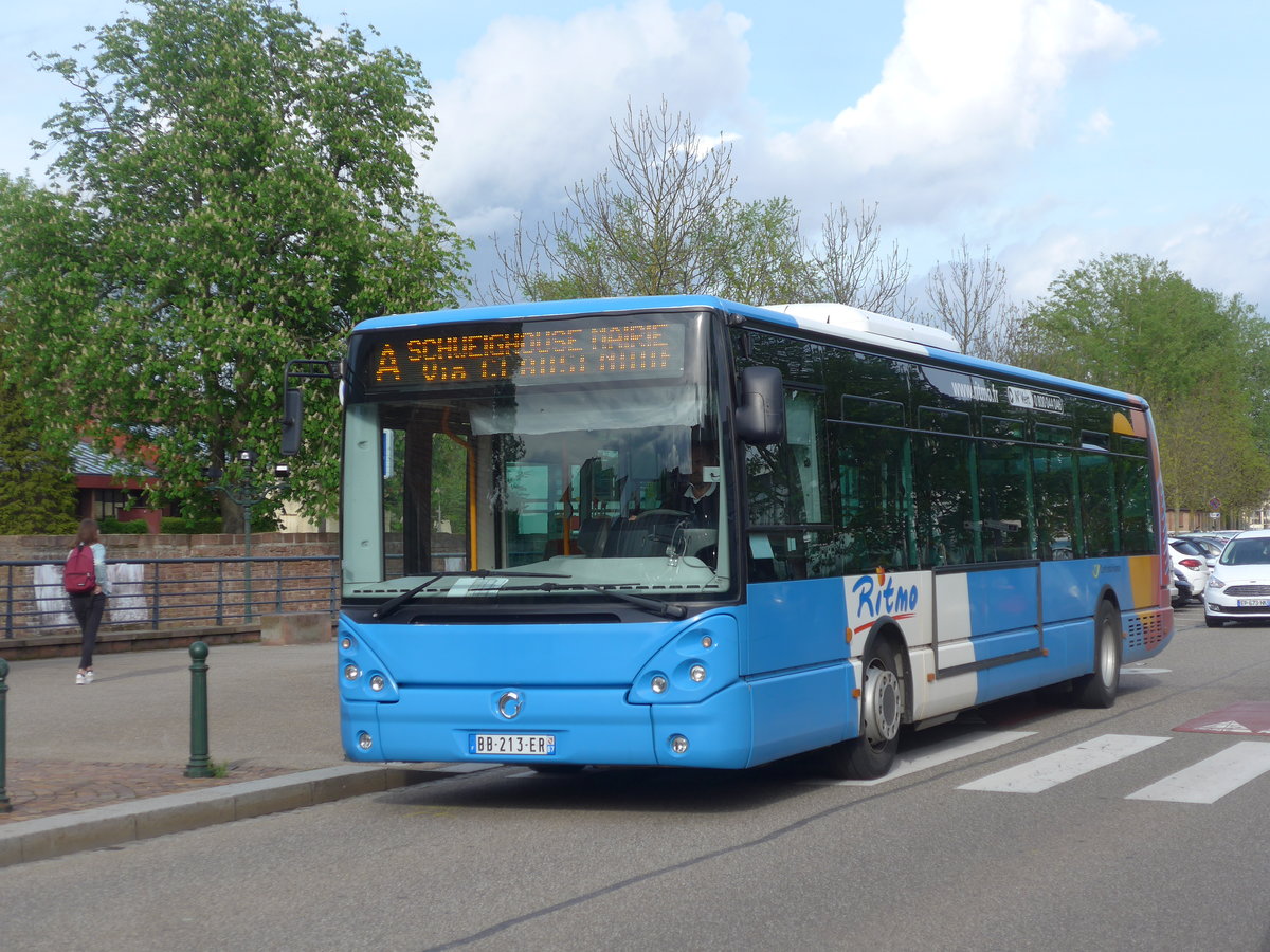 (204'072) - CarPostal France - Nr. 324/BB 213 ER - Irisbus am 26. April 2019 in Haguenau, Parkplatz