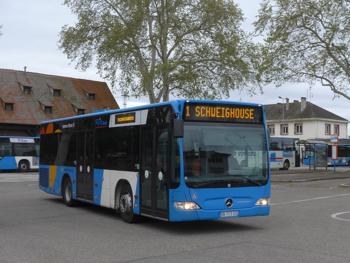 (204'152) - CarPostal, Haguenau - Nr. 120/DB 713 GS - Mercedes am 27. April 2019 beim Bahnhof Haguenau