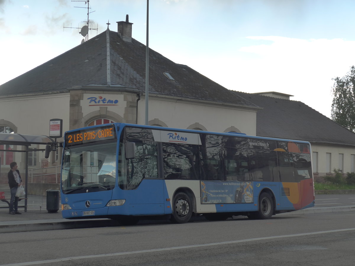 (204'441) - CarPostal, Haguenau - Nr. 117/DB 687 GS - Mercedes am 27. April 2019 beim Bahnhof Haguenau