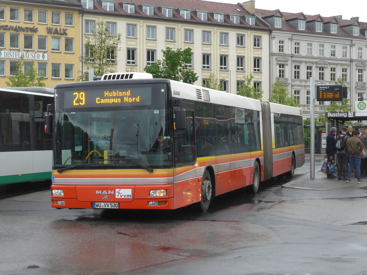 (204'690) - NVG Wrzburg - Nr. 530/W-VV 530 - MAN am 9. Mai 2019 beim Bahnhof Wrzburg