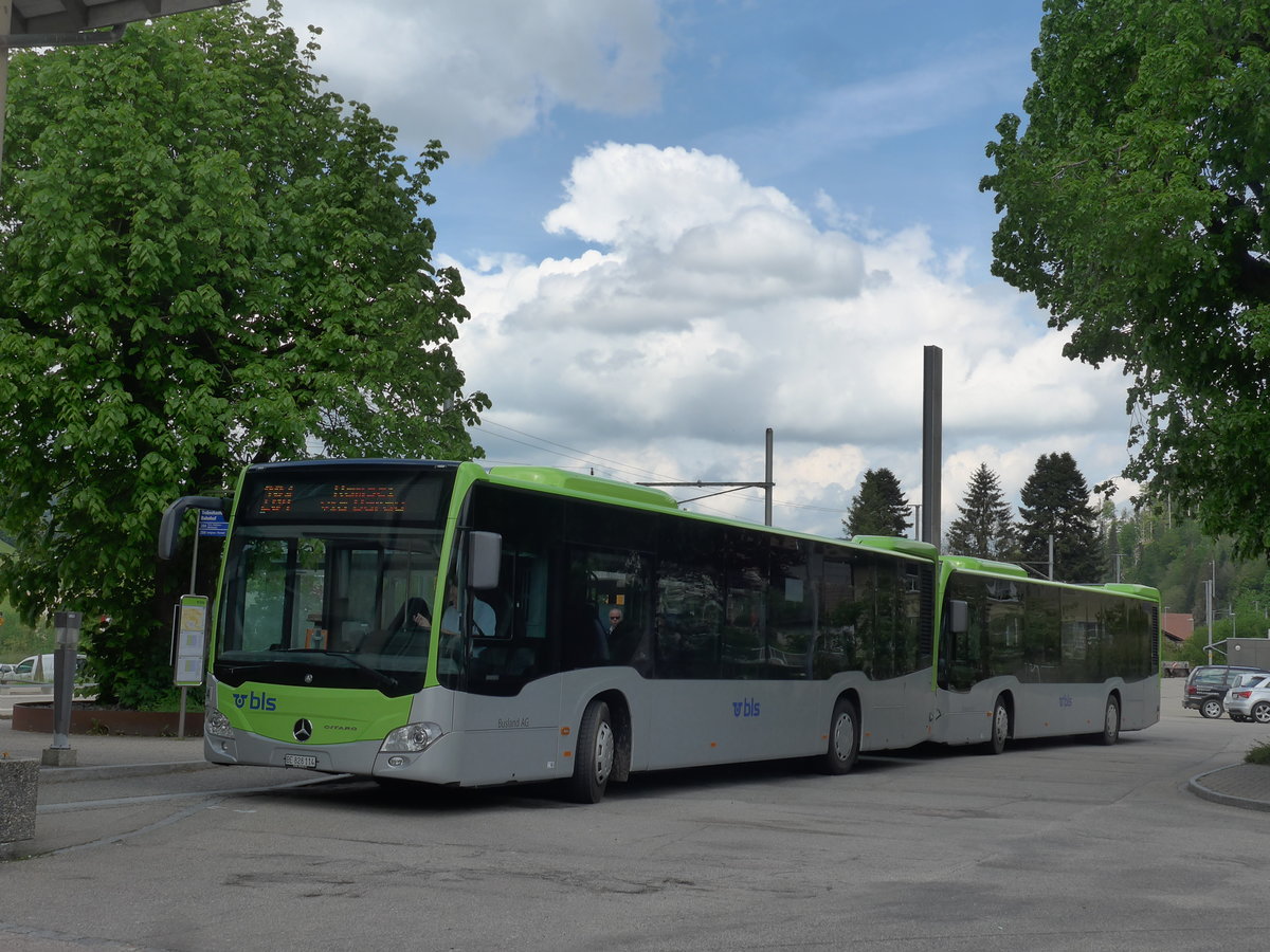 (205'537) - Busland, Burgdorf - Nr. 114/BE 828'114 - Mercedes am 27. Mai 2019 beim Bahnhof Trubschachen