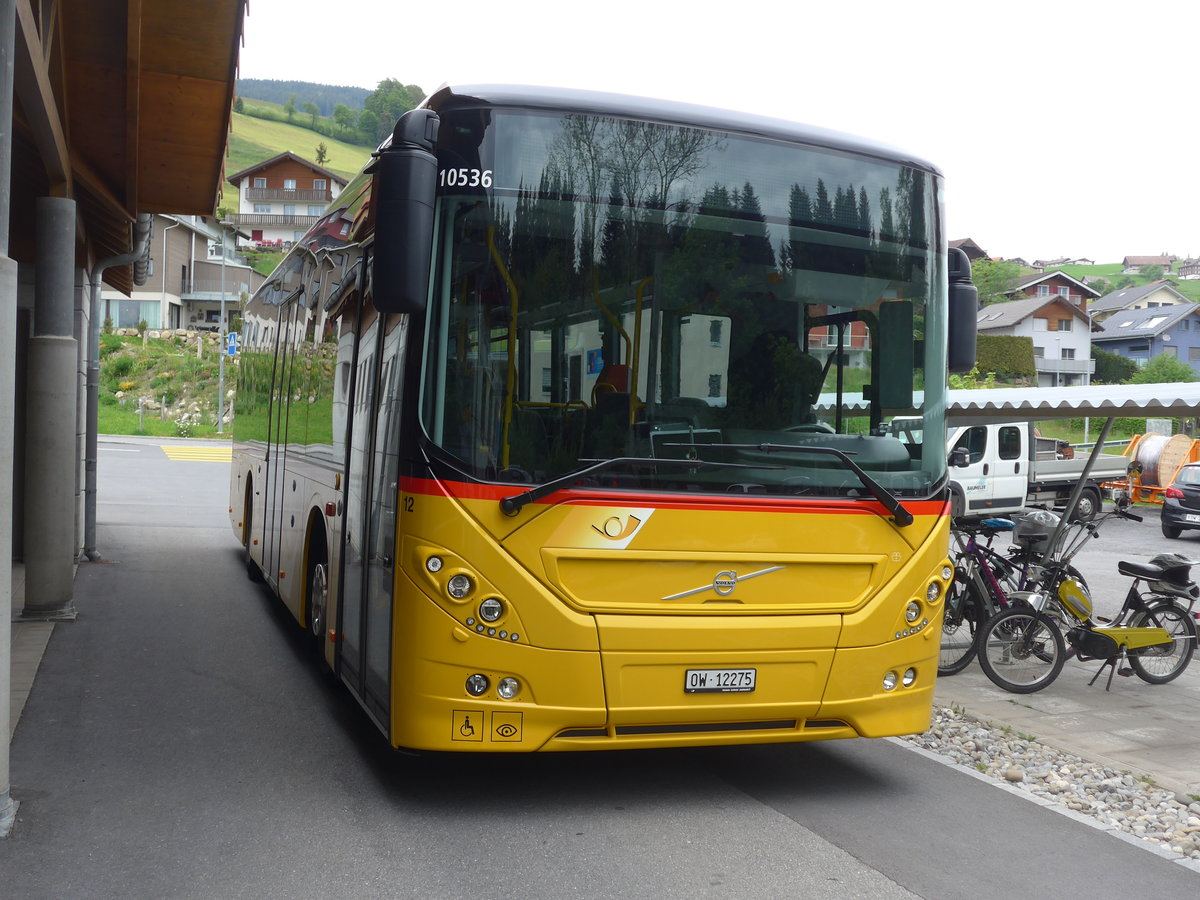 (205'568) - PostAuto Zentralschweiz - Nr. 12/OW 12'275 - Volvo (ex Dillier, Sarnen Nr. 12) am 27. Mai 2019 in Stalden, Sportplatz