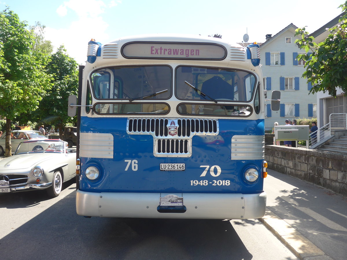(205'982) - VBL Luzern (vbl-historic) - Nr. 76/LU 236'146 - Twin Coach am 8. Juni 2019 in Sarnen, OiO