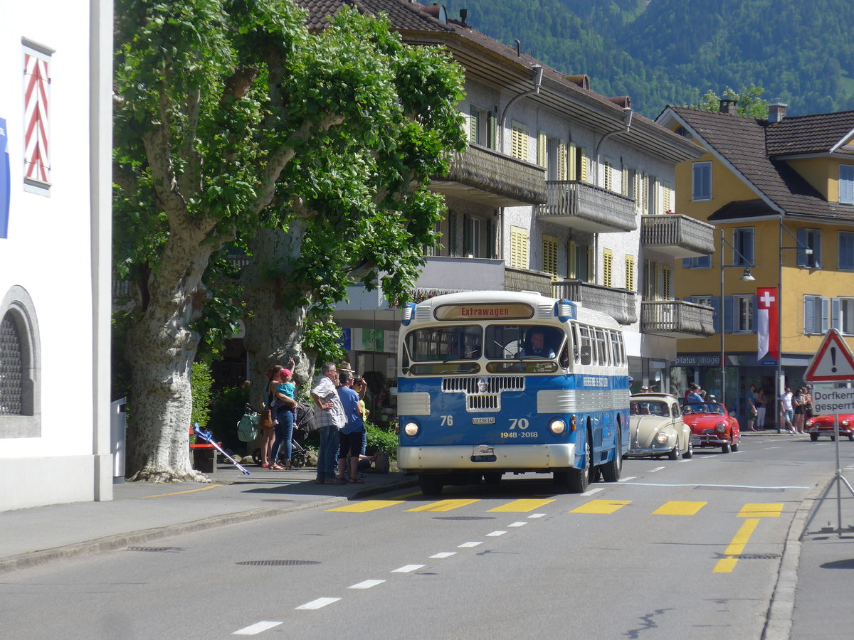 (206'083) - VBL Luzern (vbl-historic) - Nr. 76/LU 236'246 - Twin Coach am 8. Juni 2019 in Sarnen, OiO