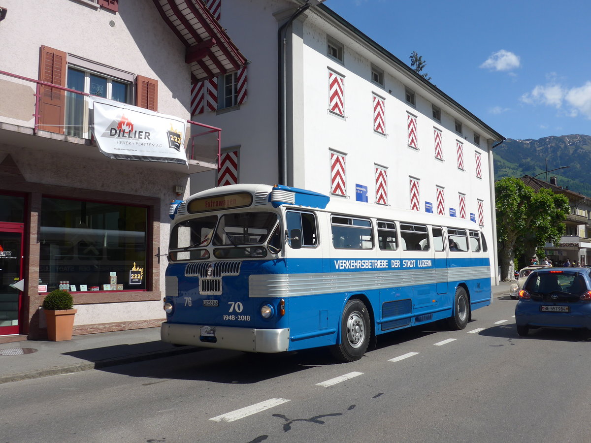 (206'084) - VBL Luzern (vbl-historic) - Nr. 76/LU 236'146 - Twin Coach am 8. Juni 2019 in Sarnen, OiO