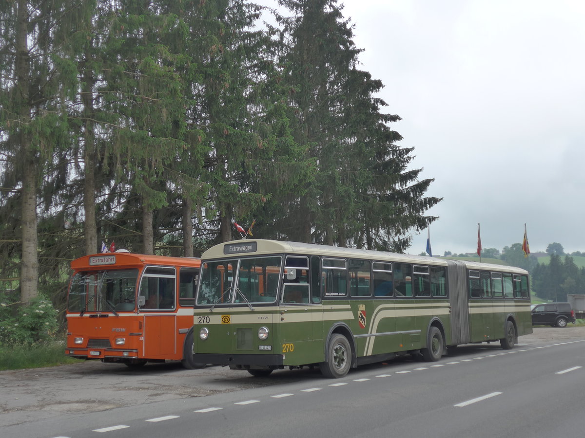 (206'475) - SVB Bern (Bernmobil historique) - Nr. 270/BE 113'270 - FBW/SWS-Gangloff am 22. Juni 2019 beim Bahnhof Hswil