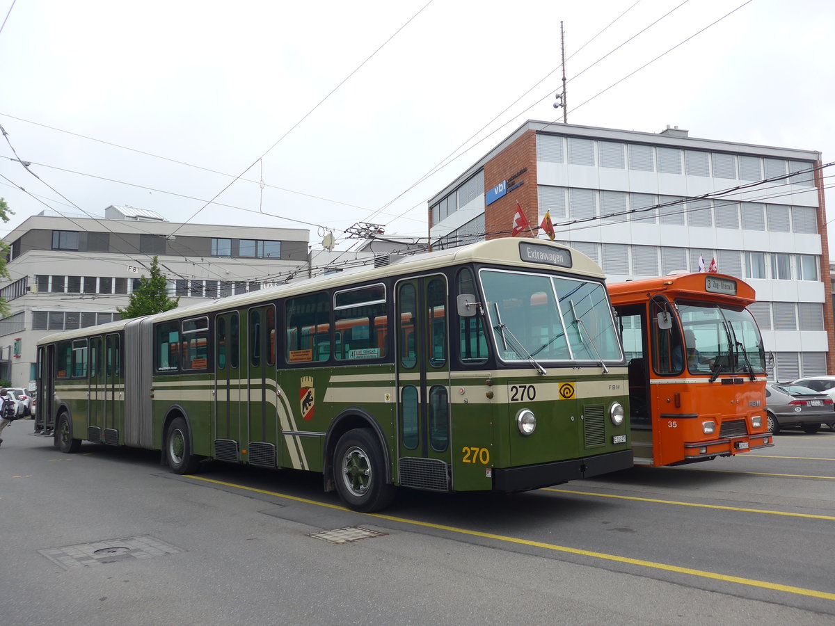 (206'490) - SVB Bern (Bernmobil historique) - Nr. 270/BE 113'270 - FBW/SWS-Gangloff am 22. Juni 2019 in Luzern, Depot VBL