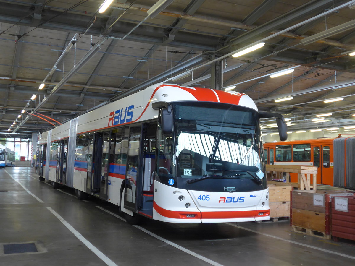 (206'499) - VBL Luzern - Nr. 405 - Hess/Hess Doppelgelenktrolleybus am 22. Juni 2019 in Luzern, Depot