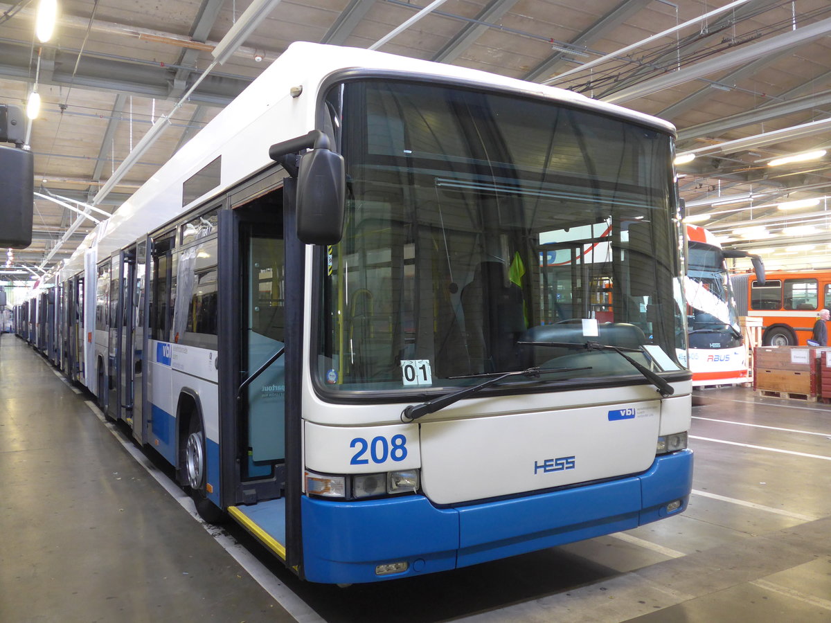 (206'502) - VBL Luzern - Nr. 208 - Hess/Hess Gelenktrolleybus am 22. Juni 2019 in Luzern, Depot