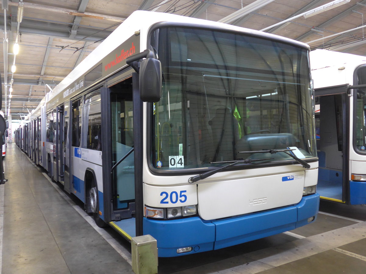 (206'509) - VBL Luzern - Nr. 205 - Hess/Hess Gelenktrolleybus am 22. Juni 2019 in Luzern, Depot