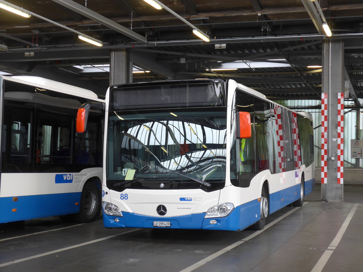 (206'537) - VBL Luzern - Nr. 88/LU 199'439 - Mercedes am 22. Juni 2019 in Luzern, Depot