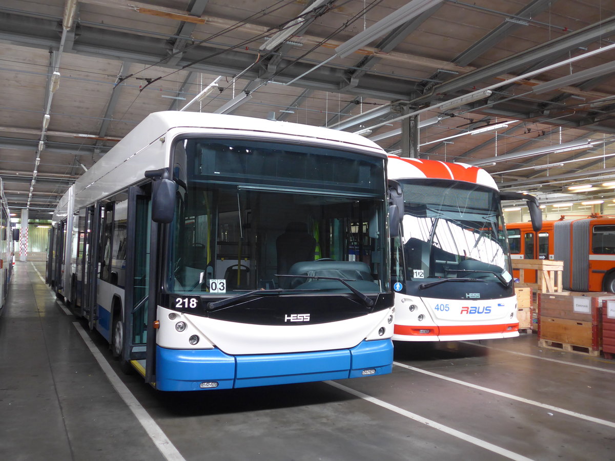 (206'542) - VBL Luzern - Nr. 218 - Hess/Hess Gelenktrolleybus am 22. Juni 2019 in Luzern, Depot