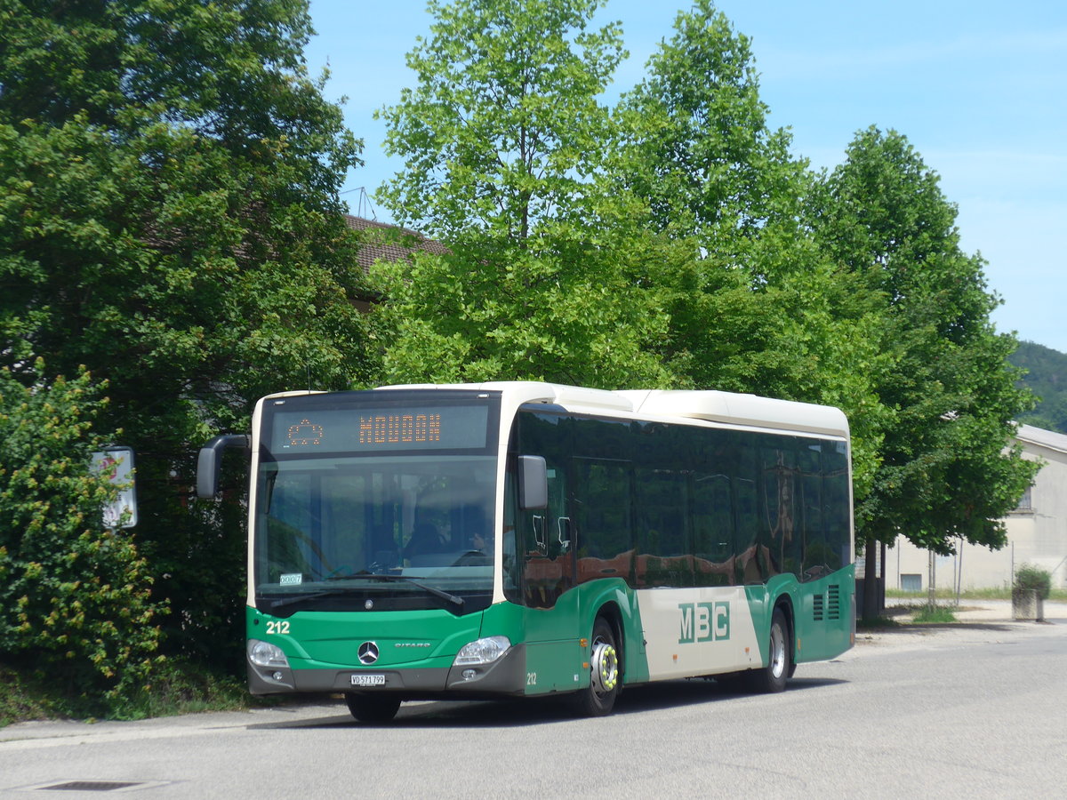 (206'809) - MBC Morges - Nr. 212/VD 571'799 - Mercedes am 24. Juni 2019 beim Bahnhof Moudon