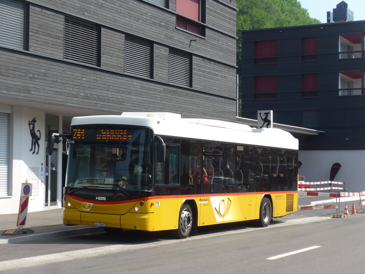 (206'907) - Schnider, Schpfheim - LU 15'609 - Scania/Hess am 30. Juni 2019 beim Bahnhof Giswil