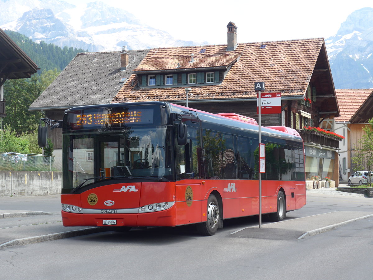 (206'930) - AFA Adelboden - Nr. 51/BE 25'802 - Solaris am 1. Juli 2019 beim Bahnhof Lenk