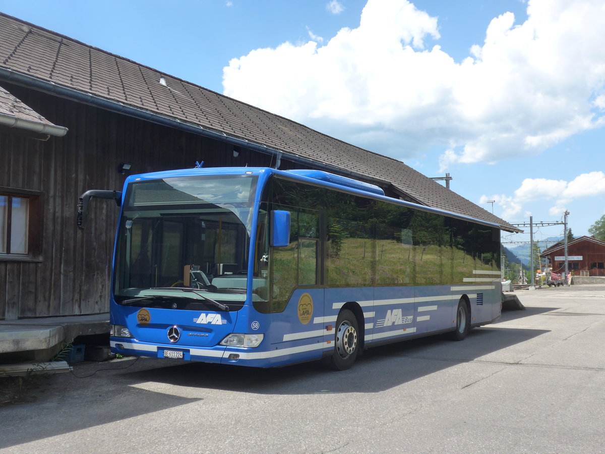 (206'931) - AFA Adelboden - Nr. 58/BE 611'224 - Mercedes am 1. Juli 2019 beim Bahnhof Lenk