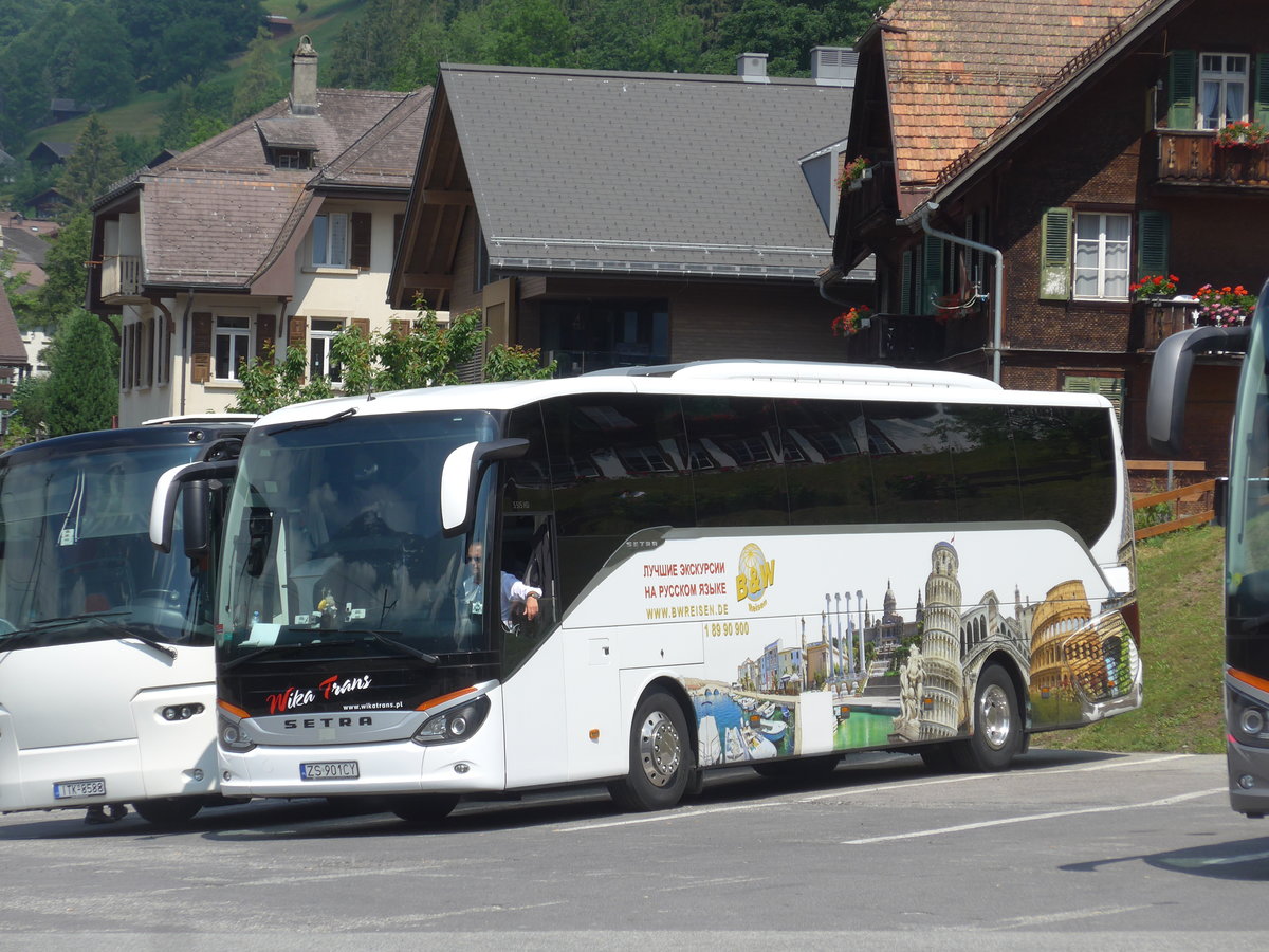 (207'682) - Aus Polen: Wika Trans, Swinoujicie - ZS 901CY - Setra am 9. Juli 2019 in Grindelwald, Gemeindehaus