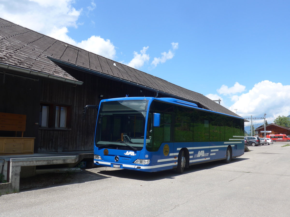 (207'943) - AFA Adelboden - Nr. 58/BE 611'224 - Mercedes am 14. Juli 2019 beim Bahnhof Lenk