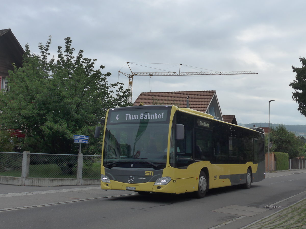(208'186) - STI Thun - Nr. 402/BE 754'402 - Mercedes am 29. Juli 2019 in Thun-Lerchenfeld, Langestrasse