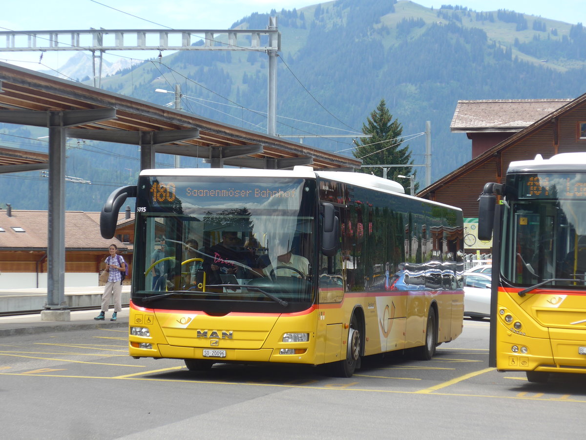 (208'547) - Steiner, Messen - SO 20'096 - MAN am 5. August 2019 beim Bahnhof Gstaad