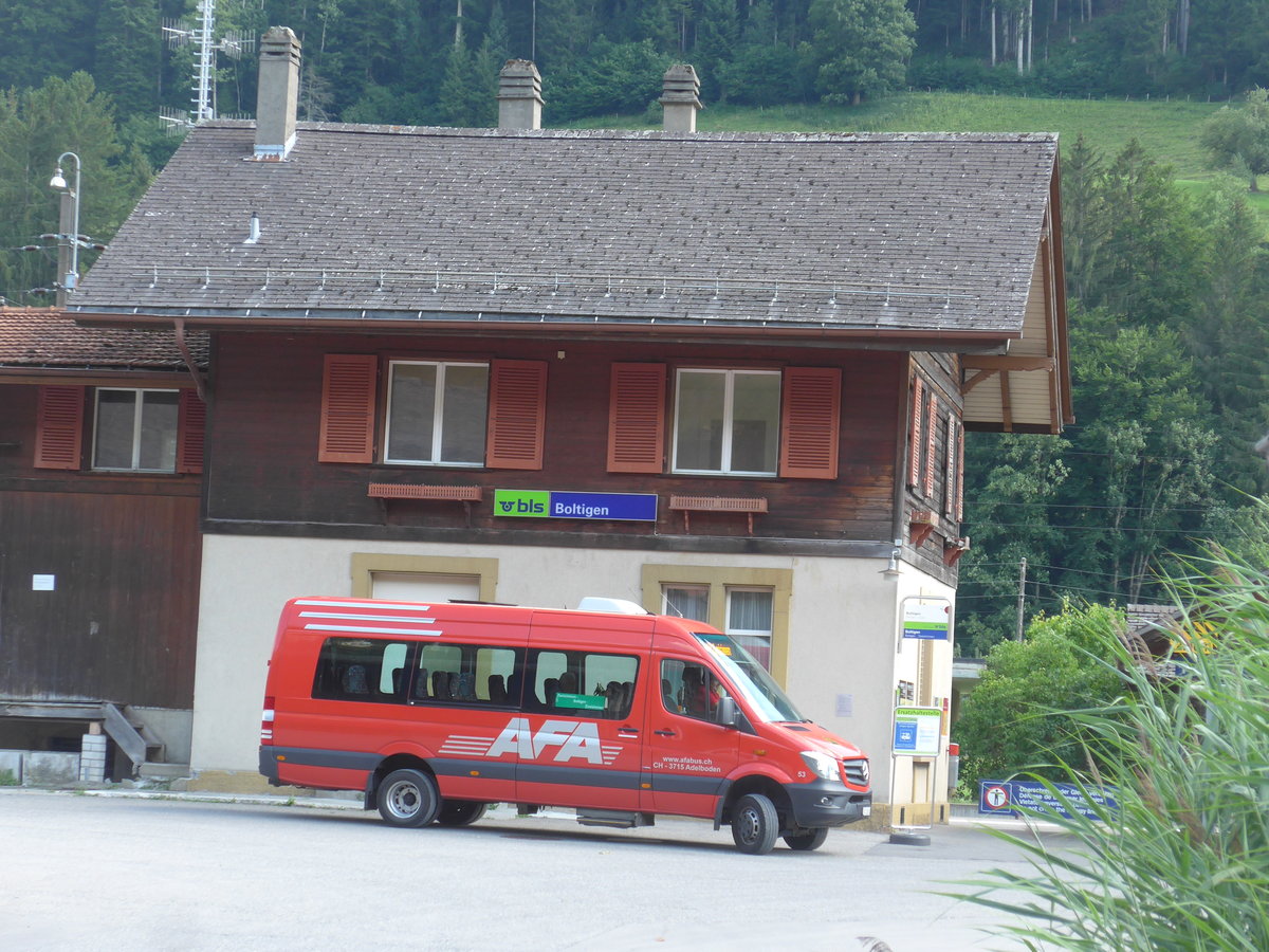 (208'557) - AFA Adelboden - Nr. 53/BE 210'631 - Mercedes am 5. August 2019 beim Bahnhof Boltigen