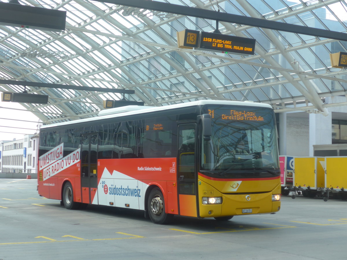 (208'670) - PostAuto Graubnden - GR 106'551 - Irisbus am 11. August 2019 in Chur, Postautostation