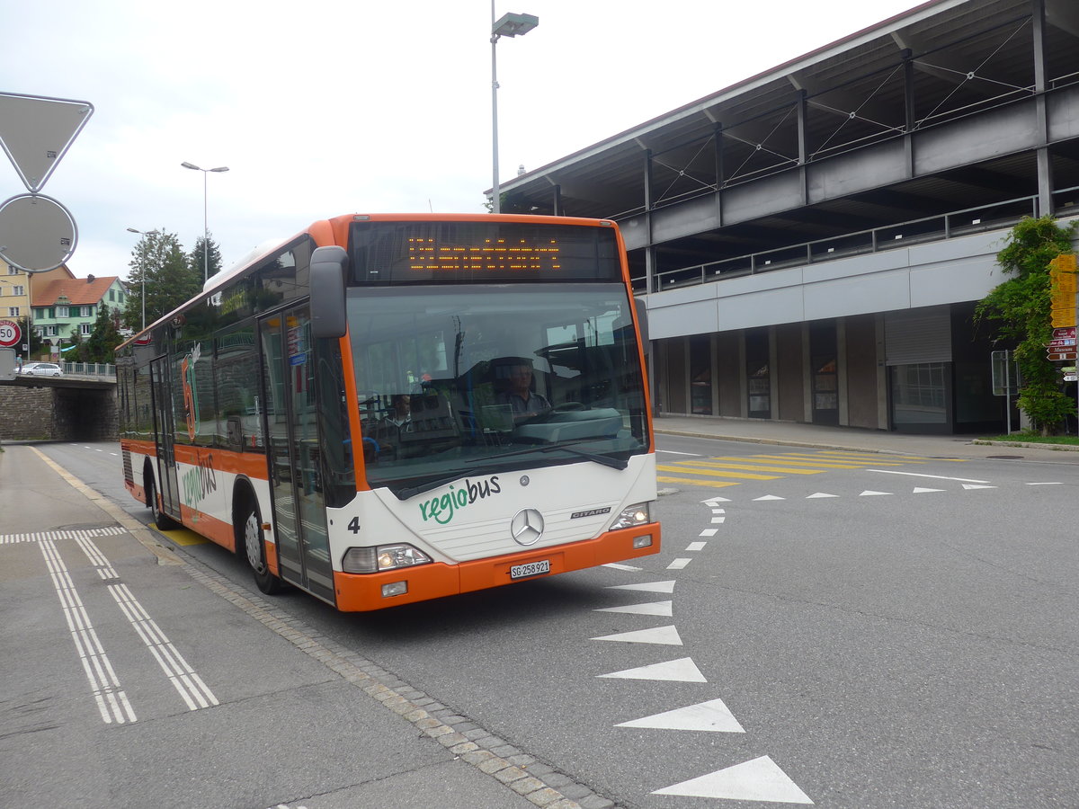 (208'906) - Regiobus, Gossau - Nr. 4/SG 258'921 - Mercedes (ex VBH Herisau Nr. 4; ex Regiobus, Gossau Nr. 23) 