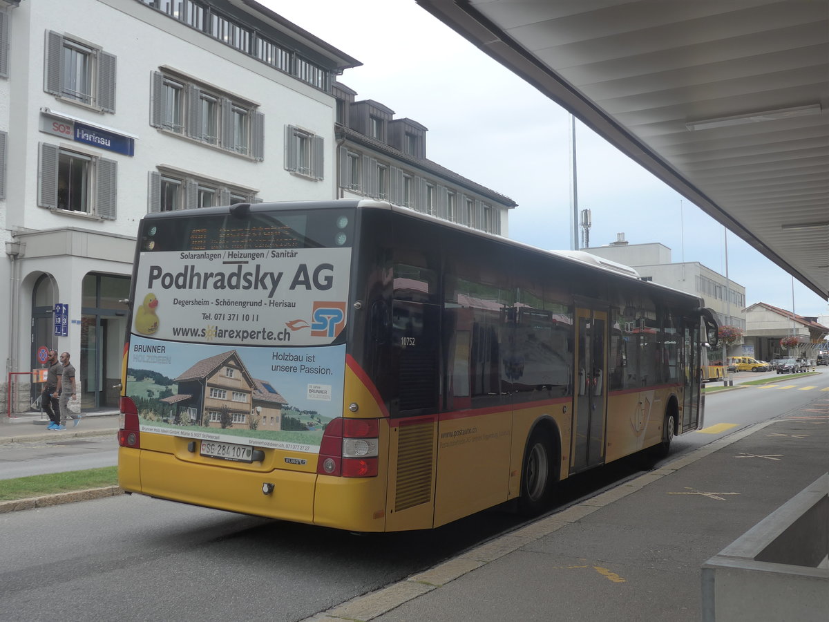(208'913) - Postautobetriebe Unteres Toggenburg, Ltisburg - SG 284'107 - MAN am 17. August 2019 beim Bahnhof Herisau