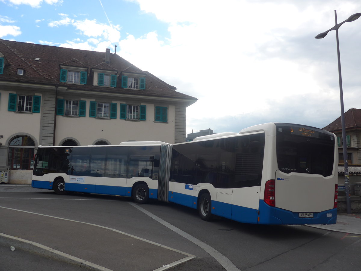 (208'955) - VBL Luzern - Nr. 189/LU 15'073 - Mercedes am 17. August 2019 beim Bahnhof Thun