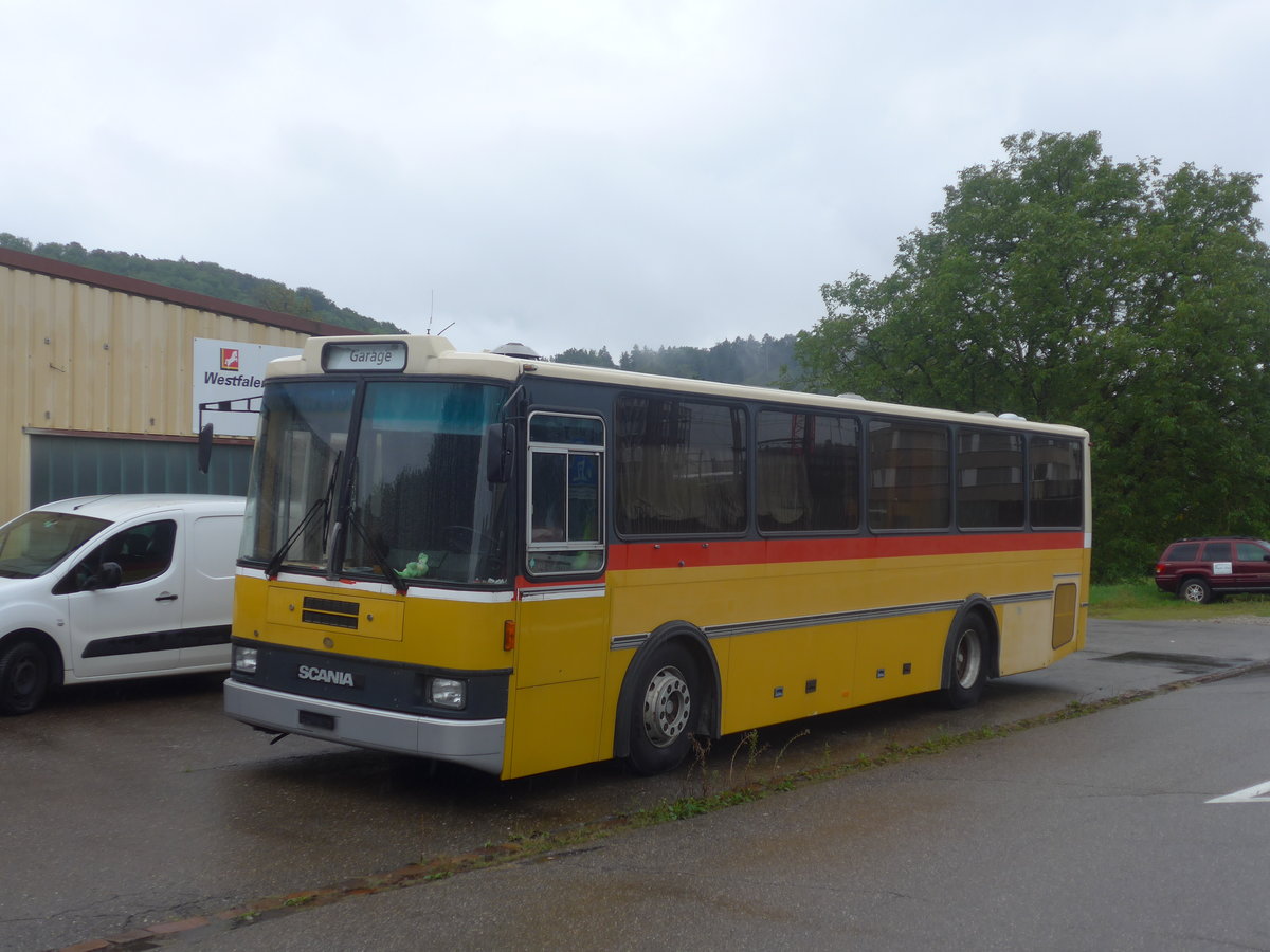 (209'389) - Schneller, Mgenwil - Scania/Lauber (ex Dubuis, Savise) am 8. September 2019 beim Bahnhof Mgenwil
