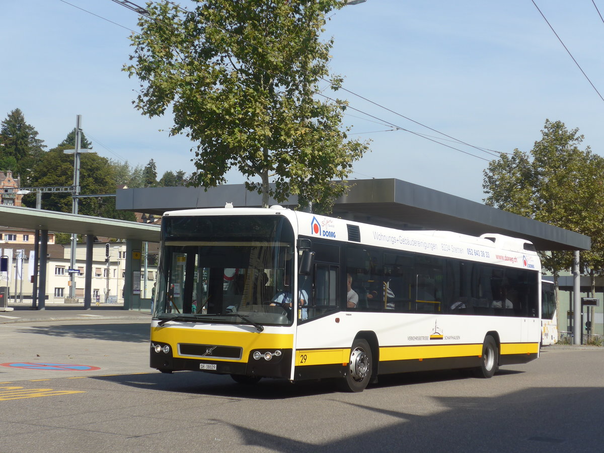 (209'592) - VBSH Schaffhausen - Nr. 29/SH 38'029 - Volvo am 14. September 2019 beim Bahnhof Schaffhausen