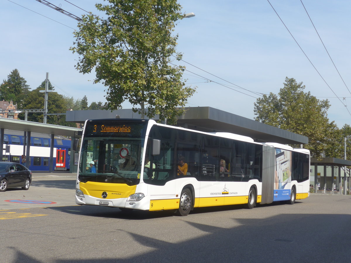 (209'593) - VBSH Schaffhausen - Nr. 9/SH 38'009 - Mercedes am 14. September 2019 beim Bahnhof Schaffhausen
