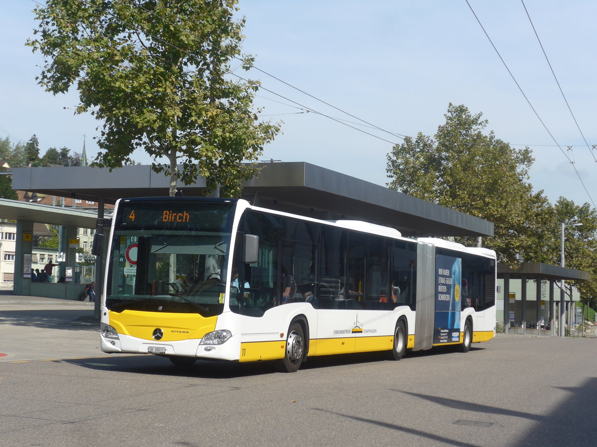 (209'612) - VBSH Schaffhausen - Nr. 11/SH 38'011 - Mercedes am 14. September 2019 beim Bahnhof Schaffhausen