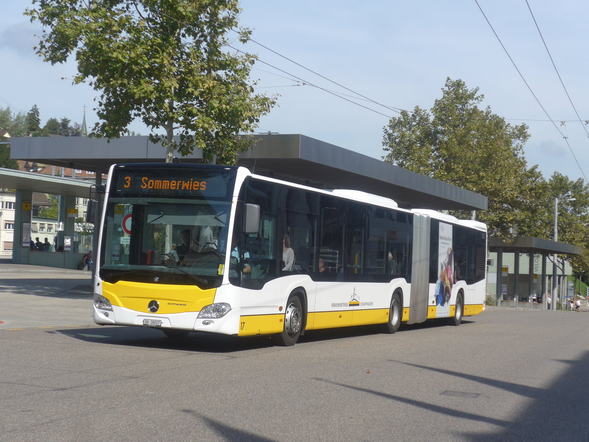 (209'613) - VBSH Schaffhausen - Nr. 17/SH 38'017 - Mercedes am 14. September 2019 beim Bahnhof Schaffhausen