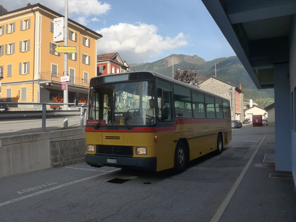 (209'852) - Marchetti, Airolo - TI 112'088 - NAW/Hess (ex PostAuto Bern; ex AVG Meiringen Nr. 66; ex P 24'452) am 28. September 2019 beim Bahnhof Airolo