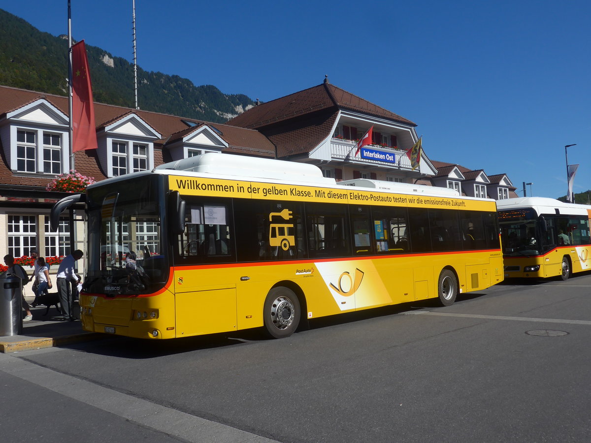 (209'869) - PostAuto Bern - BE 827'645 - Ebusco am 29. September 2019 beim Bahnhof Interlaken Ost