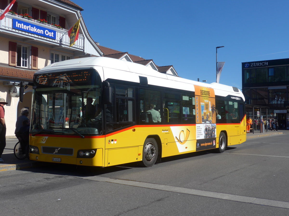 (209'870) - PostAuto Bern - BE 610'543 - Volvo am 29. September 2019 beim Bahnhof Interlaken Ost
