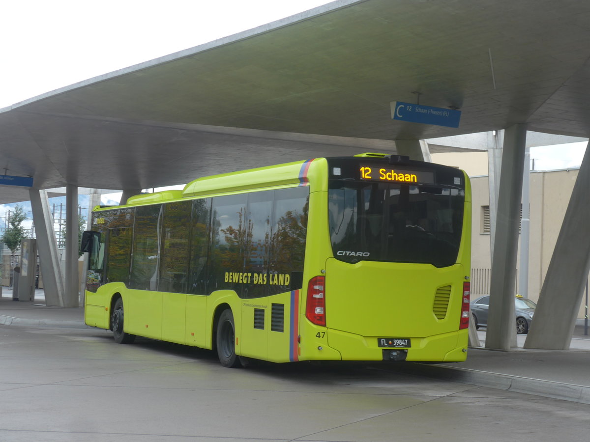 (209'971) - Aus Liechtenstein: LBA Vaduz - Nr. 47/FL 39'847 - Mercedes am 6. Oktober 2019 beim Bahnhof Buchs