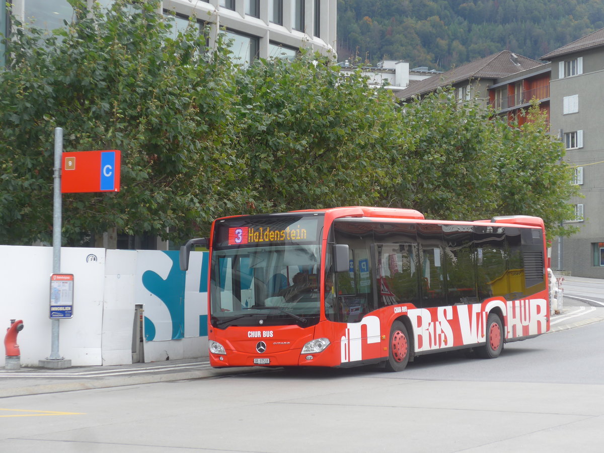 (210'031) - SBC Chur - Nr. 18/GR 97'518 - Mercedes am 6. Oktober 2019 beim Bahnhof Chur