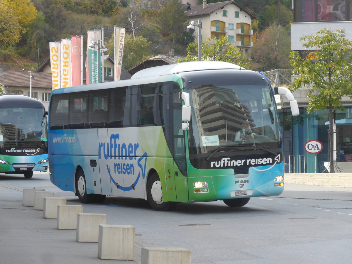 (210'677) - Ruffiner, Turtmann - VS 16'677 - MAN (ex Nr. 12) am 27. Oktober 2019 beim Bahnhof Visp