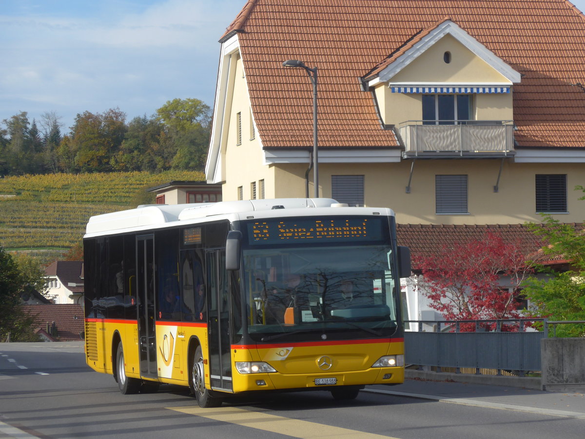 (210'685) - PostAuto Bern - BE 538'988 - Mercedes (ex BE 637'781) am 27. Oktober 2019 beim Bahnhof Spiez