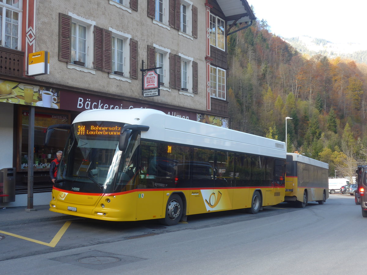 (211'007) - PostAuto Ostschweiz - SG 426'001 - Hess am 11. November 2019 beim Bahnhof Lauterbrunnen