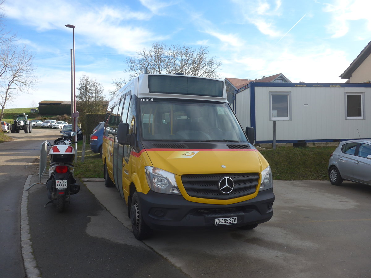 (212'794) - CarPostal Ouest - VD 485'278 - Mercedes am 8. Dezember 2019 in Thierrens, Garage