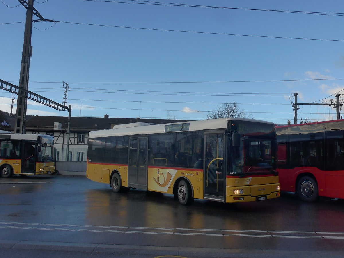 (212'903) - PostAuto Bern - BE 614'040 - MAN/Gppel (ex AVG Meiringen Nr. 72) am 14. Dezember 2019 beim Bahnhof Mnsingen