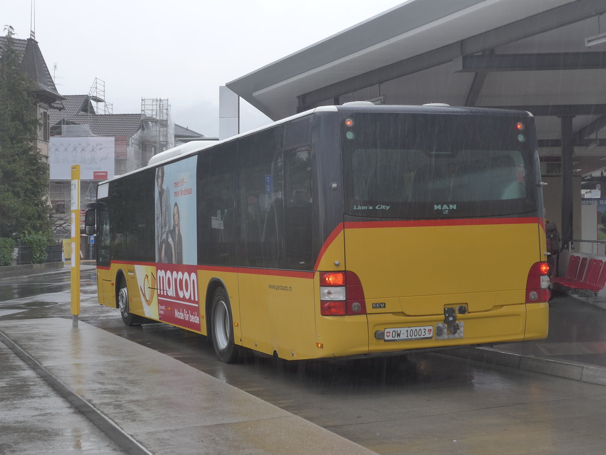(213'070) - PostAuto Zentralschweiz - Nr. 6/OW 10'003 - MAN (ex Dillier, Sarnen Nr. 6) am 22. Dezember 2019 beim Bahnhof Sarnen